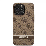 Guess iPhone 13 Pro Max Skal Printed Stripe Bottom Brun