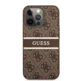 Guess iPhone 13 Pro Max Skal Printed Stripe Brun