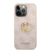 Guess iPhone 13 Pro Max Skal Ring Stand Rosa