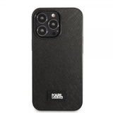 Karl Lagerfeld iPhone 13 Pro Max Skal Saffiano Metal Plaque Svart