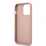 Guess iPhone 13 Pro Max Skal Saffiano Metal Triangle Rosa