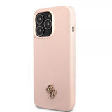 Guess iPhone 13 Pro Max Skal Silicone Metal Logo 4G Light Pink