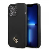 Guess iPhone 13 Pro Max Skal Silicone Metal Logo 4G Svart
