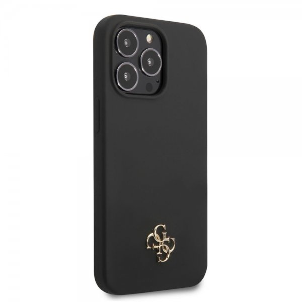 Guess iPhone 13 Pro Max Skal Silicone Metal Logo 4G Svart