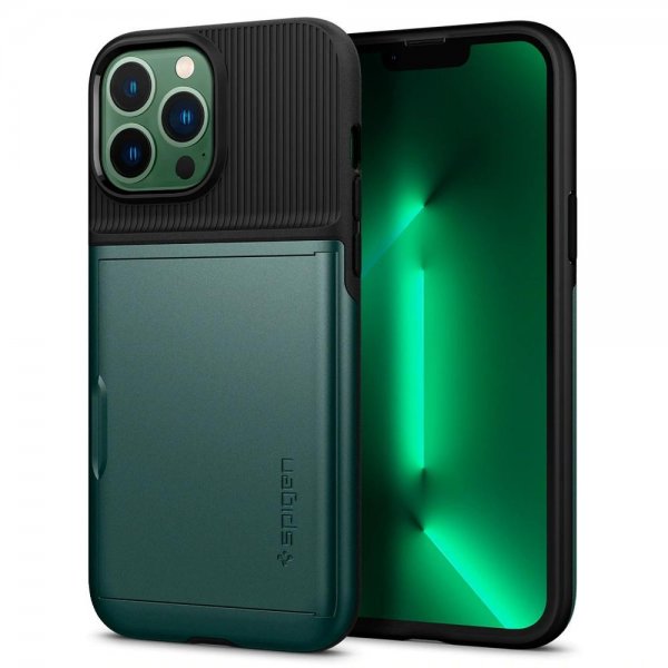 Spigen iPhone 13 Pro Max Skal Slim Armor CS Midnight Green