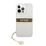 Guess iPhone 13 Pro Max Skal Stripe Charm Brun