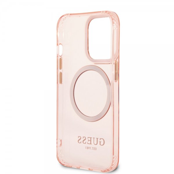 Guess iPhone 13 Pro Max Skal Translucent MagSafe Rosa