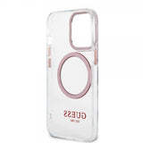 Guess iPhone 13 Pro Max Skal Transparent MagSafe Rosa Transparent