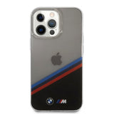 BMW iPhone 13 Pro Max Skal Tricolor Stripe Transparent Svart
