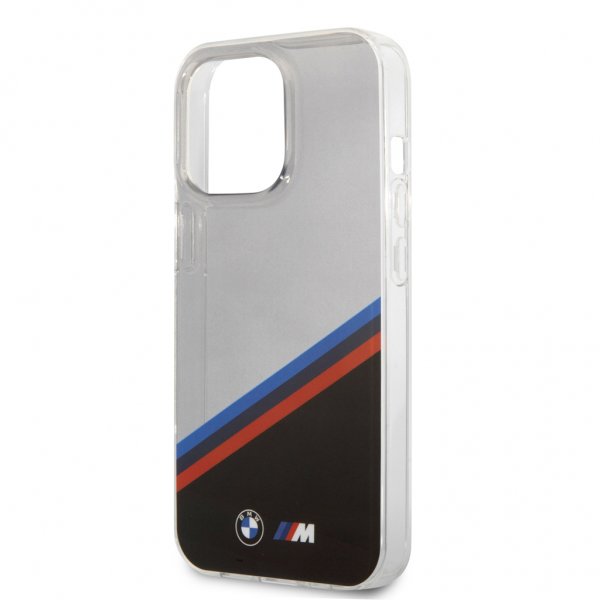 BMW iPhone 13 Pro Max Skal Tricolor Stripe Transparent Svart