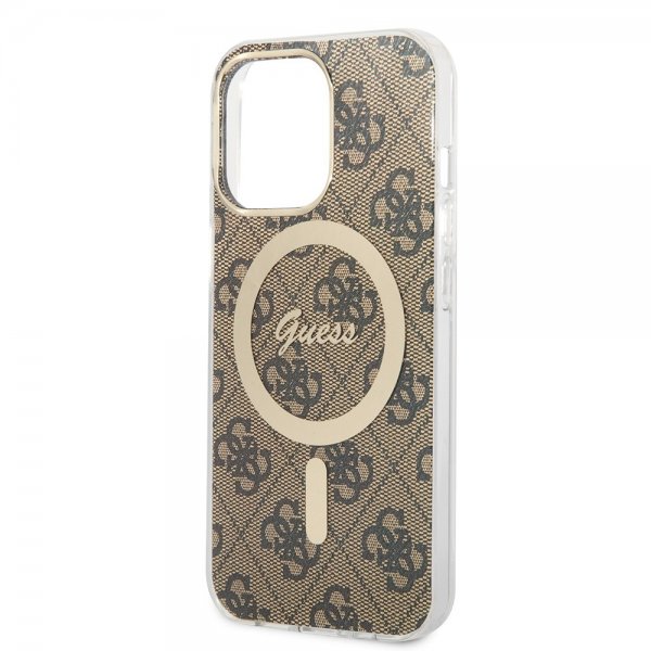 Guess iPhone 13 Pro Skal 4G Pattern MagSafe Brun