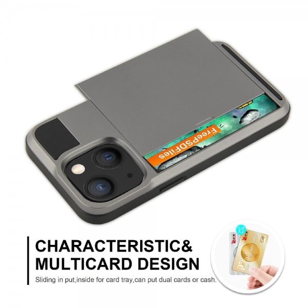 iPhone 13 Pro Skal Card Slide Svart