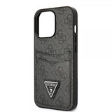 Guess iPhone 13 Pro Skal Double Cardslot Metal Triangle Svart