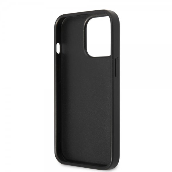Guess iPhone 13 Pro Skal Double Cardslot Metal Triangle Svart