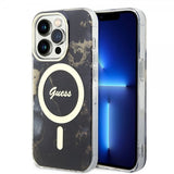 Guess iPhone 13 Pro Skal Golden Marble MagSafe Svart