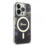 Guess iPhone 13 Pro Skal Golden Marble MagSafe Svart