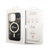 Guess iPhone 13 Pro Skal Golden Marble MagSafe Svart