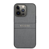 Guess iPhone 13 Pro Skal Hot Stamp Metal Logo Grå