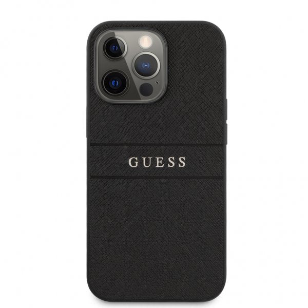 Guess iPhone 13 Pro Skal Hot Stamp Metal Logo Svart