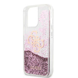 Guess iPhone 13 Pro Skal Liquid Glitter Rosa