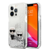 Karl Lagerfeld iPhone 13 Pro Skal Liquid Glitter Silver
