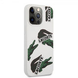 Lacoste iPhone 13 Pro Skal Liquid Silicone Allover Pattern Vit