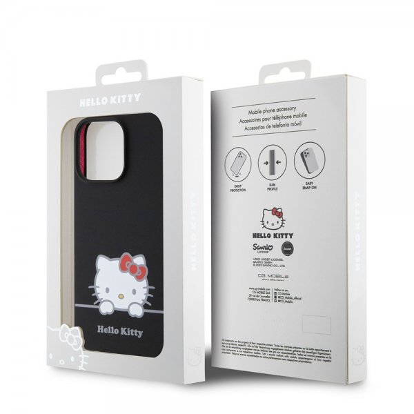 Hello Kitty iPhone 13 Pro Skal Liquid Silicone Svart