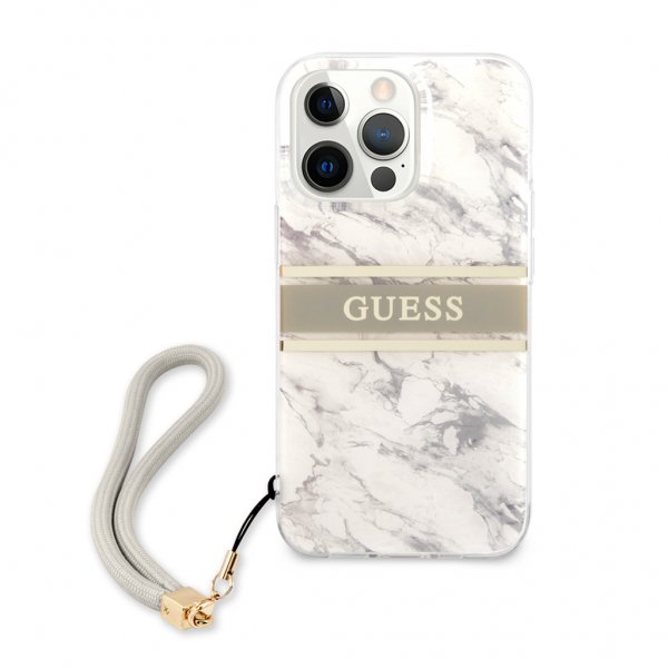 Guess iPhone 13 Pro Skal Marble Design Stripe Grå