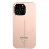 Guess iPhone 13 Pro Skal Metal Triangle Rosa