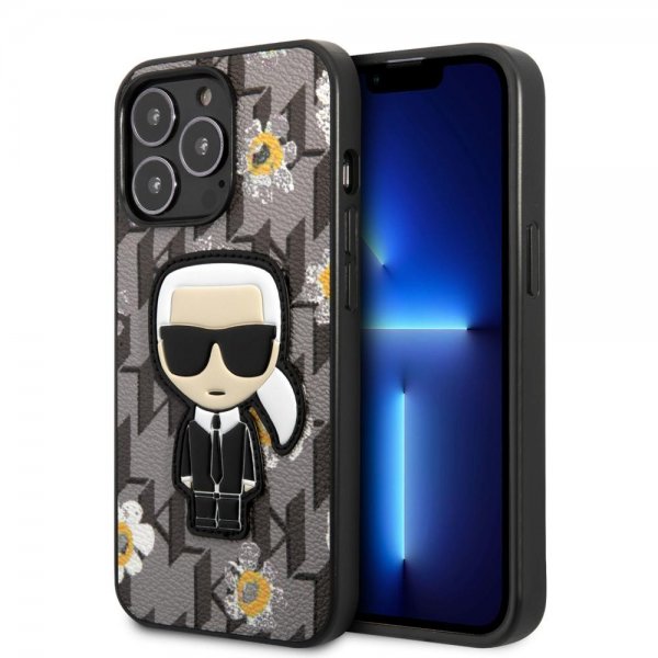 Karl Lagerfeld iPhone 13 Pro Skal Monogram Iconic Patch Grå