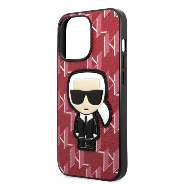 Karl Lagerfeld iPhone 13 Pro Skal Monogram Iconic Patch Röd