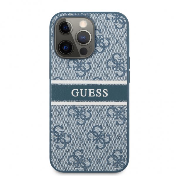 Guess iPhone 13 Pro Skal Printed Stripe Blå