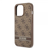 Guess iPhone 13 Pro Skal Printed Stripe Bottom Brun
