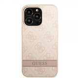 Guess iPhone 13 Pro Skal Printed Stripe Bottom Rosa