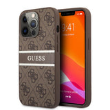 Guess iPhone 13 Pro Skal Printed Stripe Brun