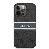 Guess iPhone 13 Pro Skal Printed Stripe Grå