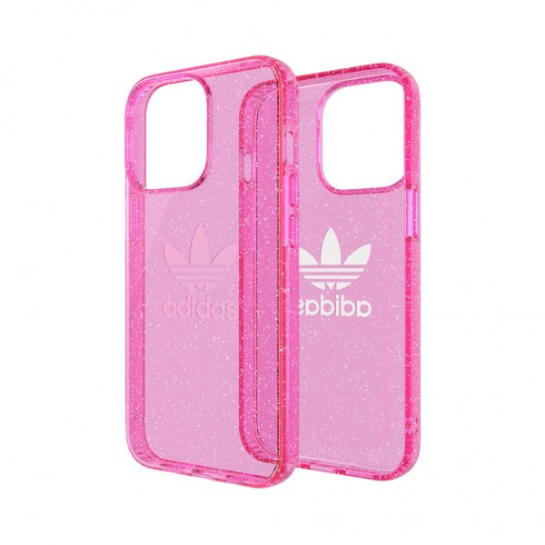 Adidas iPhone 13 Pro Skal Protective Clear Case Glitter Rosa