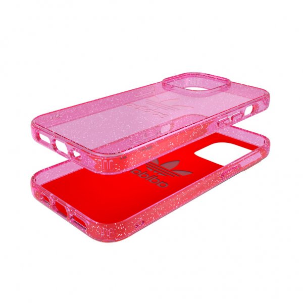Adidas iPhone 13 Pro Skal Protective Clear Case Glitter Rosa