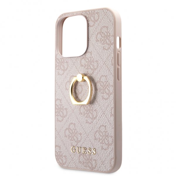 Guess iPhone 13 Pro Skal Ring Stand Rosa