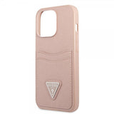 Guess iPhone 13 Pro Skal Saffiano Double Cardslot Rosa