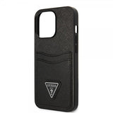 Guess iPhone 13 Pro Skal Saffiano Double Cardslot Svart