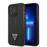 Guess iPhone 13 Pro Skal Saffiano Metal Triangle Svart
