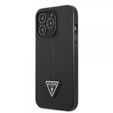 Guess iPhone 13 Pro Skal Saffiano Metal Triangle Svart