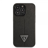 Guess iPhone 13 Pro Skal Saffiano Metal Triangle Svart