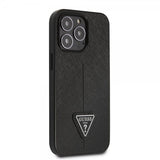 Guess iPhone 13 Pro Skal Saffiano Metal Triangle Svart