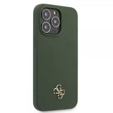 Guess iPhone 13 Pro Skal Silicone Metal Logo 4G Grön
