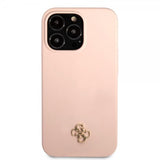 Guess iPhone 13 Pro Skal Silicone Metal Logo 4G Light Pink