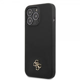 Guess iPhone 13 Pro Skal Silicone Metal Logo 4G Svart