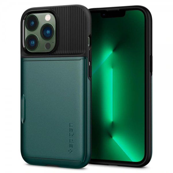 Spigen iPhone 13 Pro Skal Slim Armor CS Midnight Green