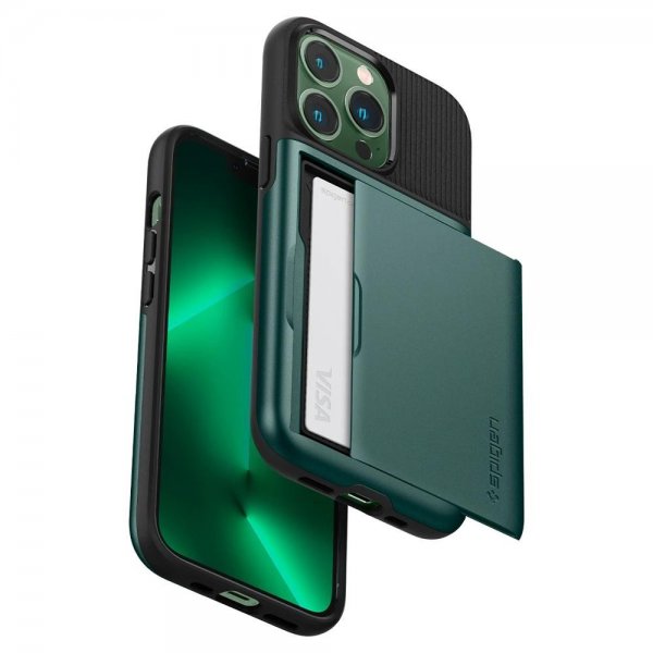 Spigen iPhone 13 Pro Skal Slim Armor CS Midnight Green